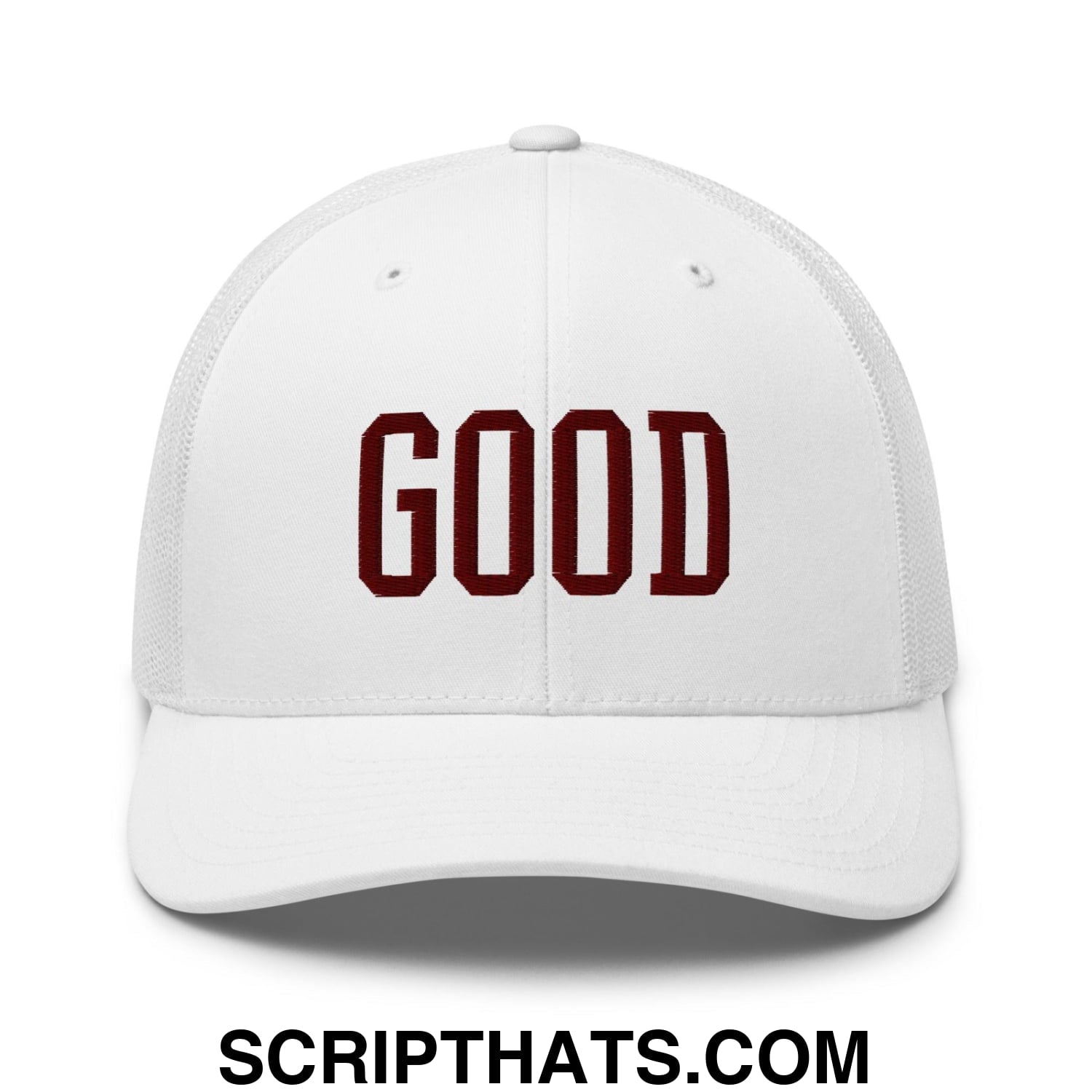 Good Texas Varisty Letterman Block Retro Trucker Hat White