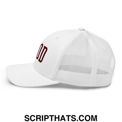Good Texas Varisty Letterman Block Retro Trucker Hat White