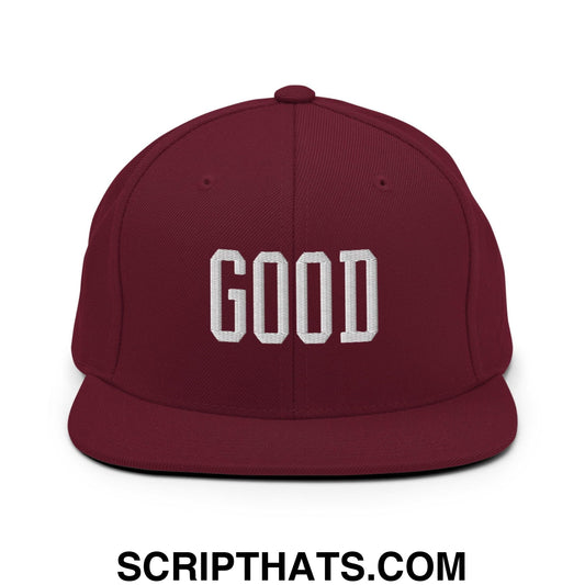 Good Texas Varisty Letterman Block Snapback Hat Maroon