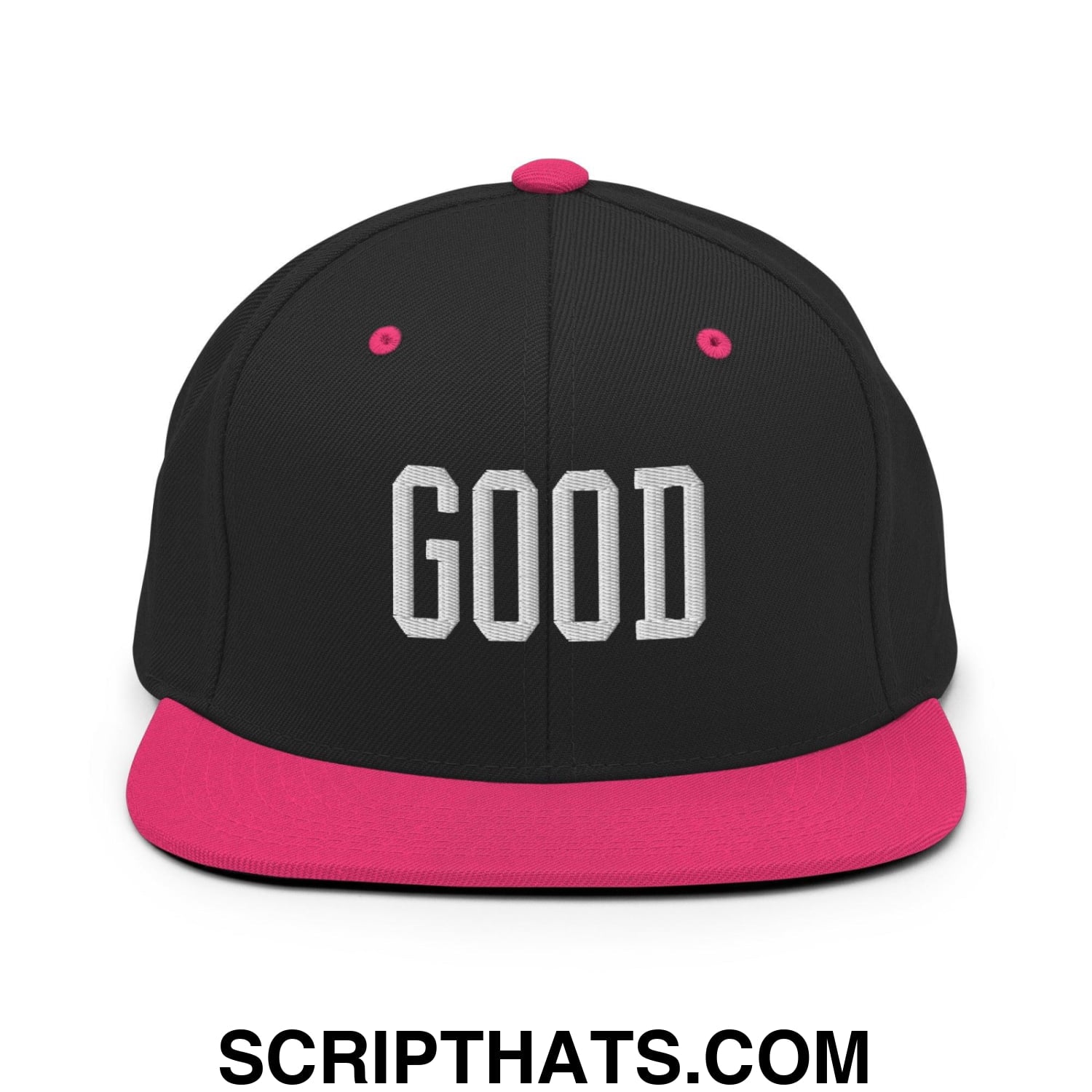 Good Varisty Letterman Block Snapback Hat Black Neon Pink