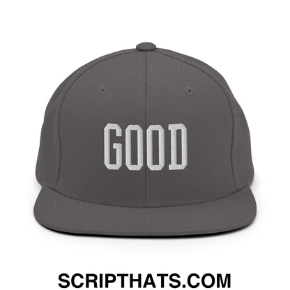 Good Varisty Letterman Block Snapback Hat Dark Grey