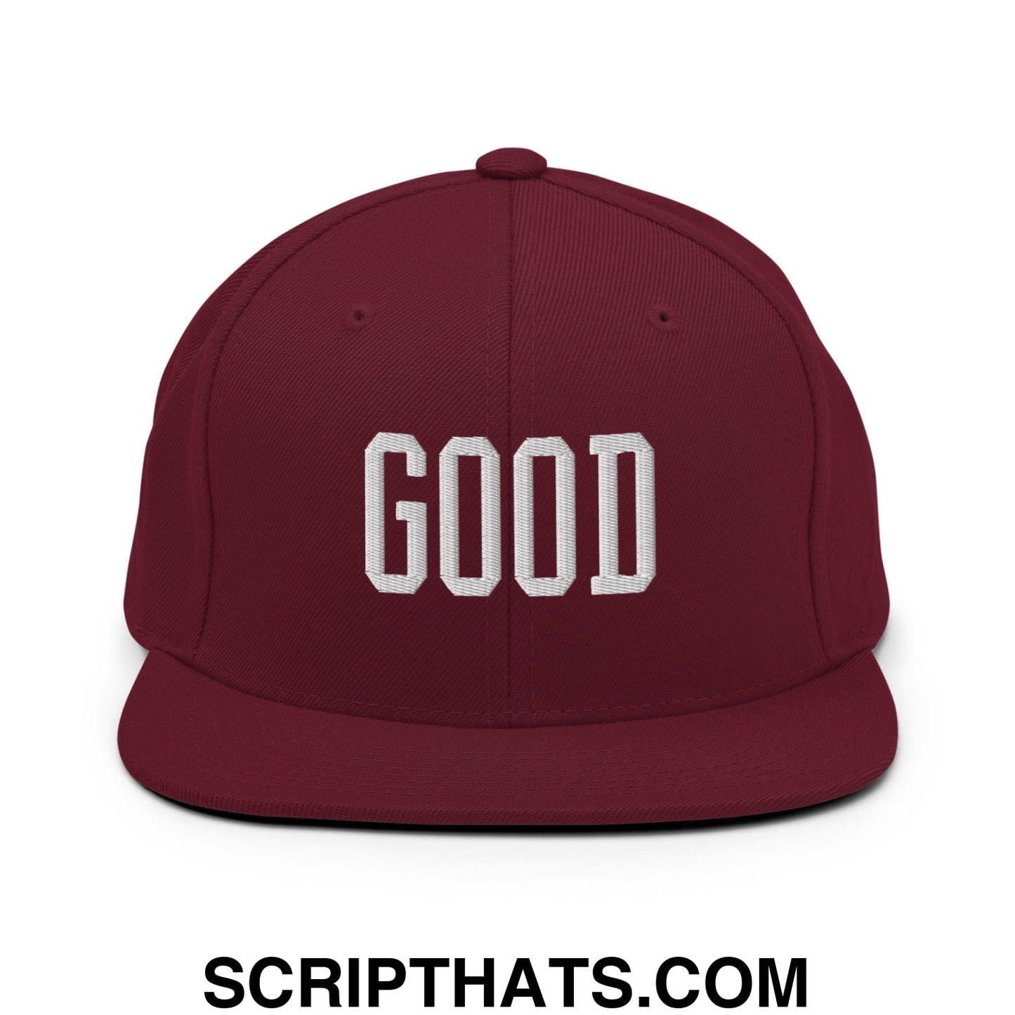 Good Varisty Letterman Block Snapback Hat Maroon