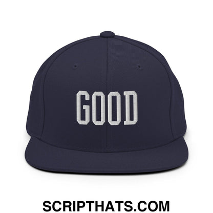 Good Varisty Letterman Block Snapback Hat Navy
