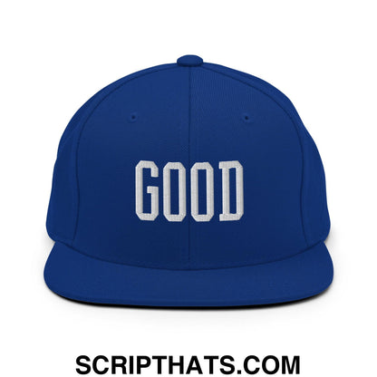 Good Varisty Letterman Block Snapback Hat Royal Blue