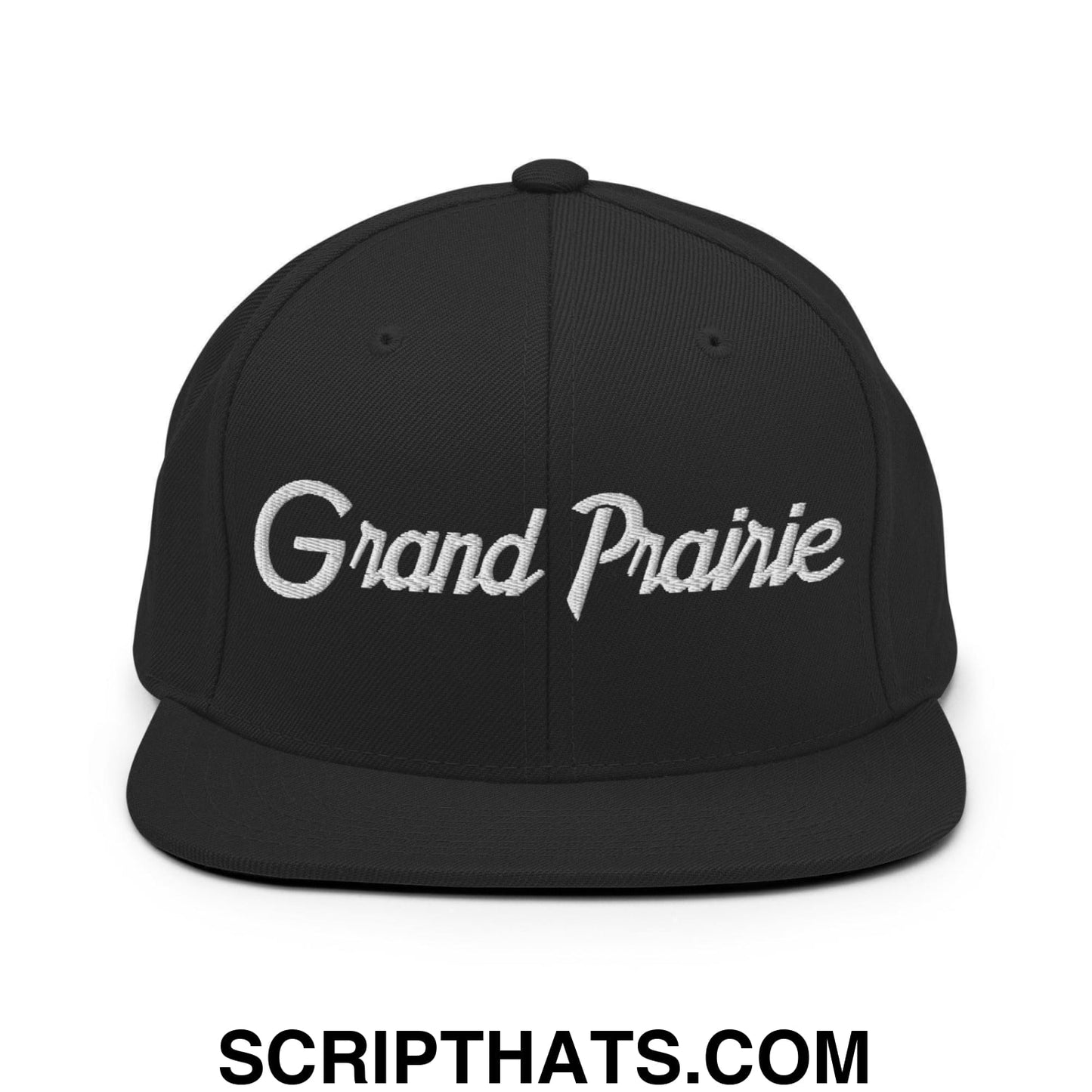 Grand Prairie Script Snapback Hat Black