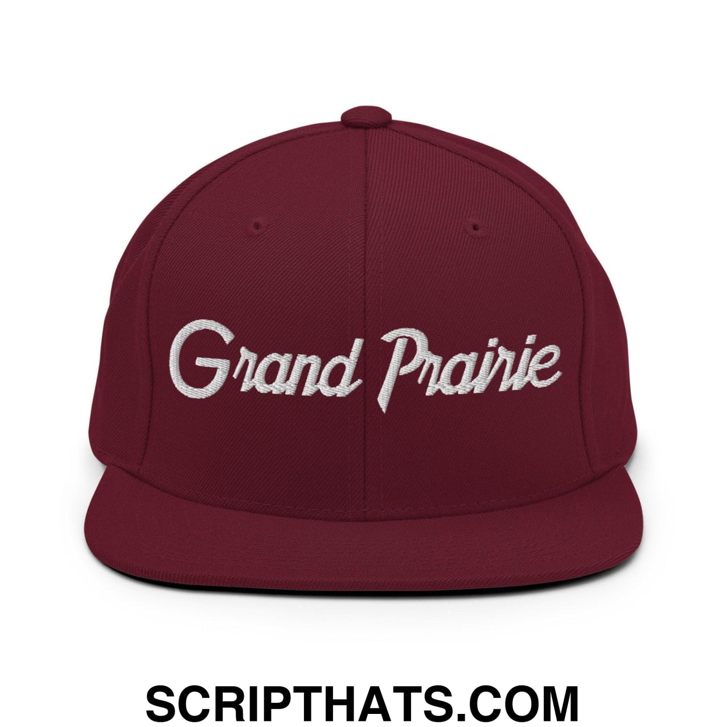 Grand Prairie Script Snapback Hat Maroon