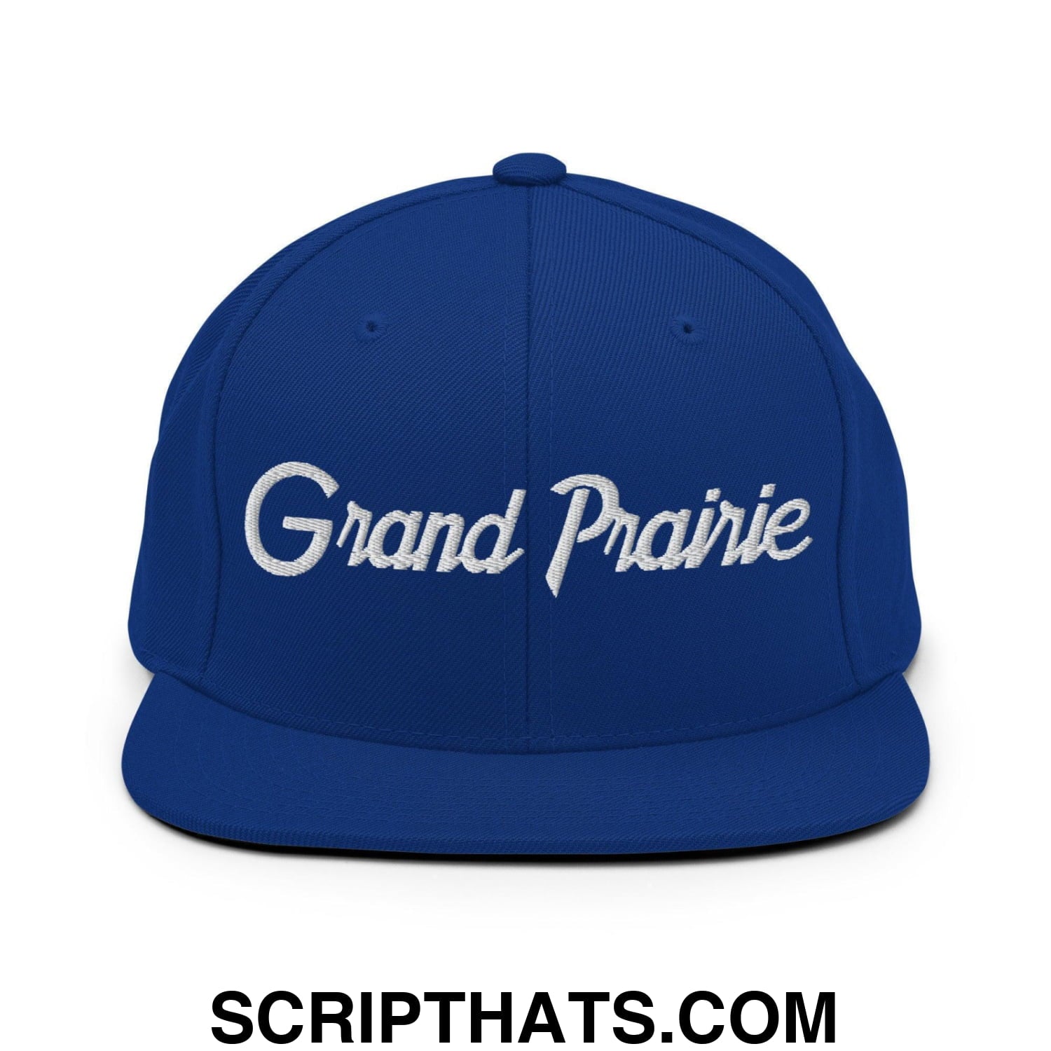 Grand Prairie Script Snapback Hat Royal Blue
