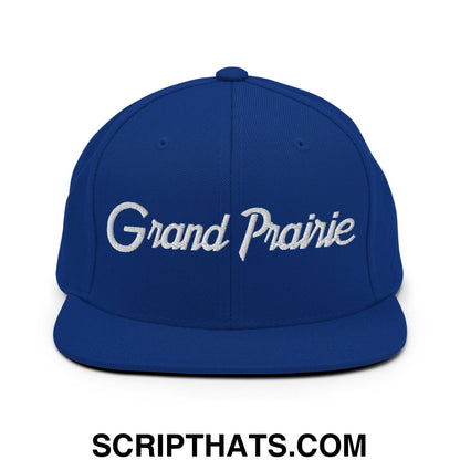 Grand Prairie Script Snapback Hat Royal Blue