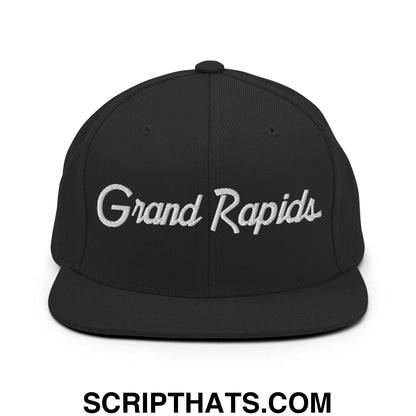 Grand Rapids Script Snapback Hat Black