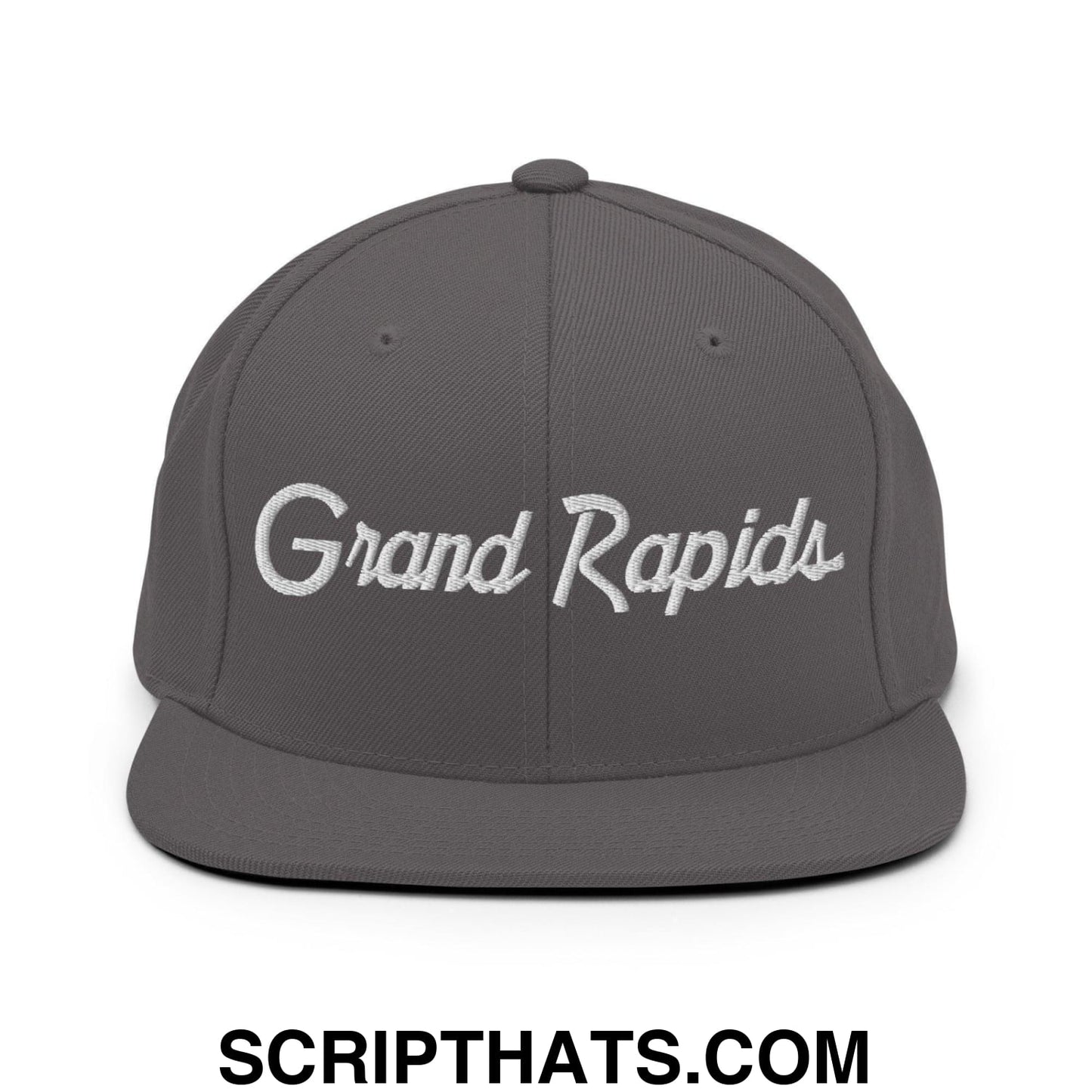Grand Rapids Script Snapback Hat Dark Grey