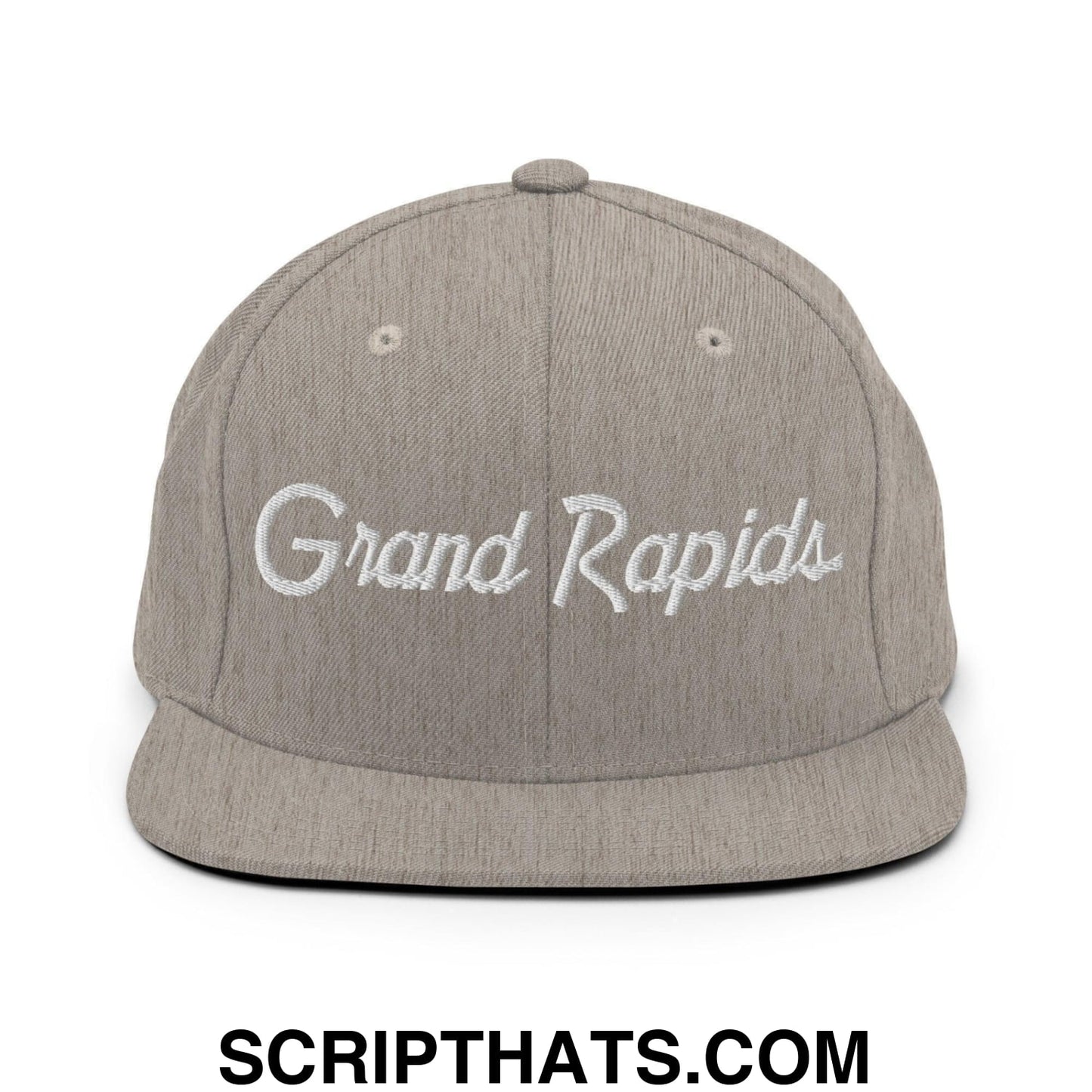 Grand Rapids Script Snapback Hat Heather Grey