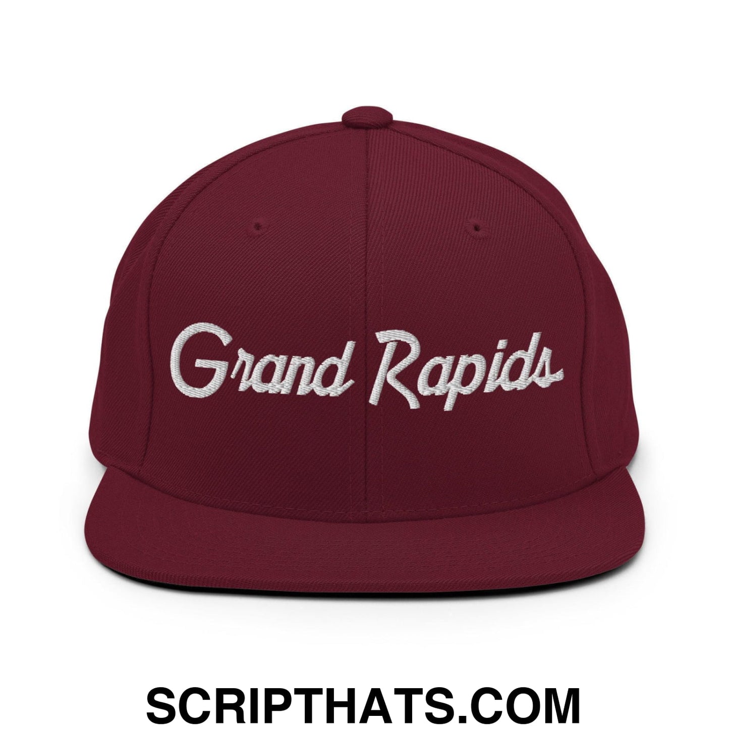Grand Rapids Script Snapback Hat Maroon