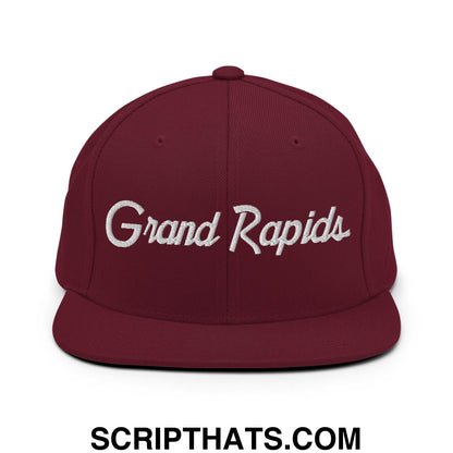 Grand Rapids Script Snapback Hat Maroon