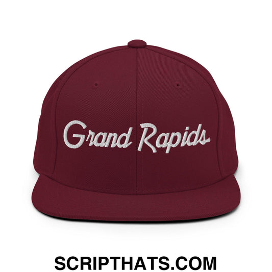 Grand Rapids Script Snapback Hat Maroon