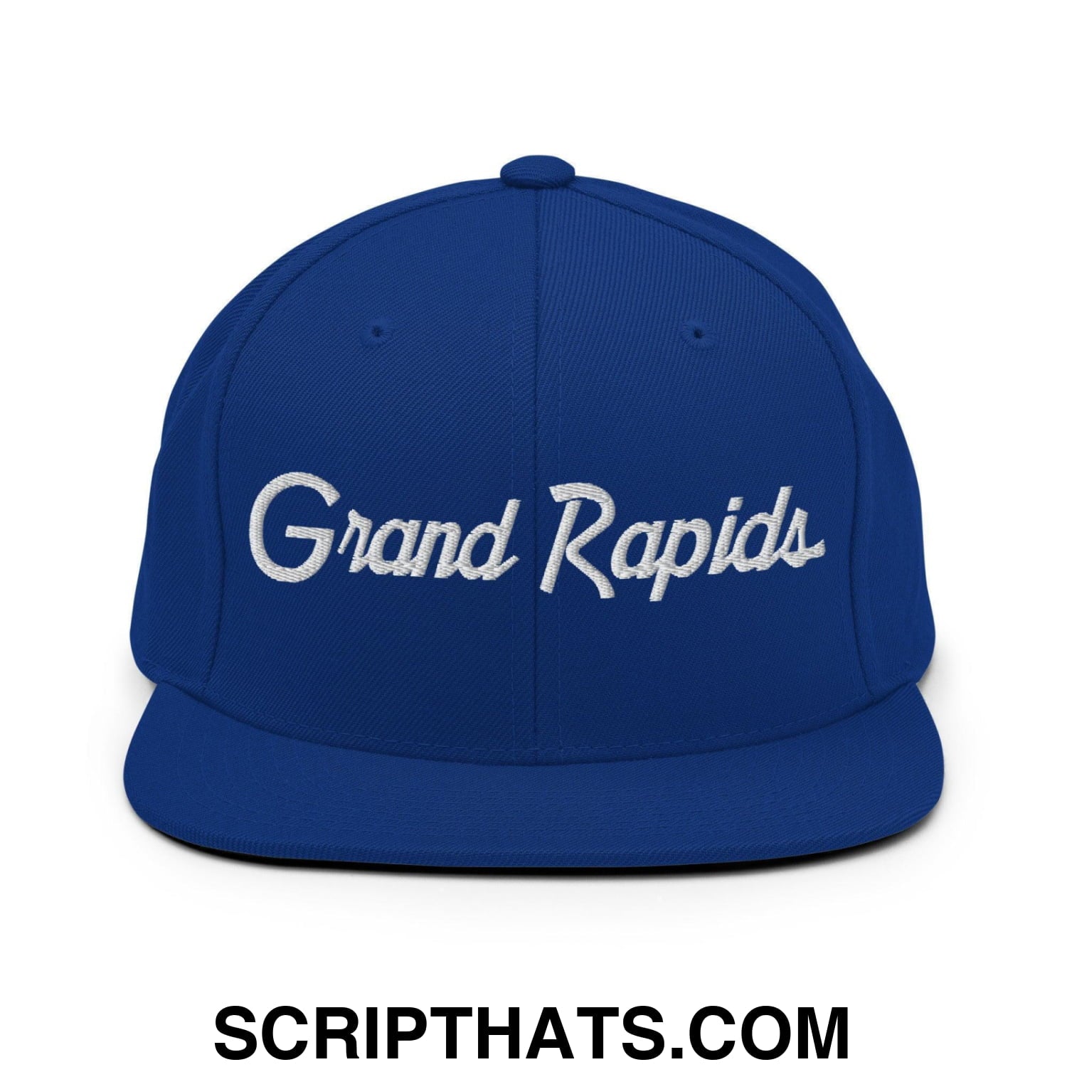 Grand Rapids Script Snapback Hat Royal Blue