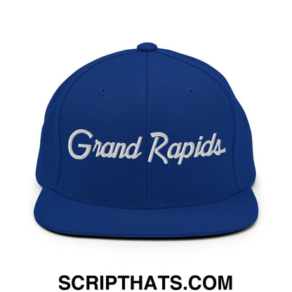 Grand Rapids Script Snapback Hat Royal Blue