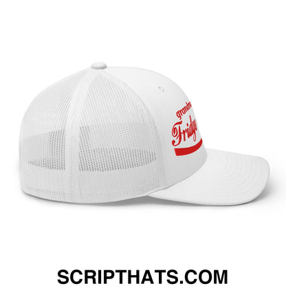 Grandma Needs a Fridge Cigarette Embroidered Mesh Trucker Hat White