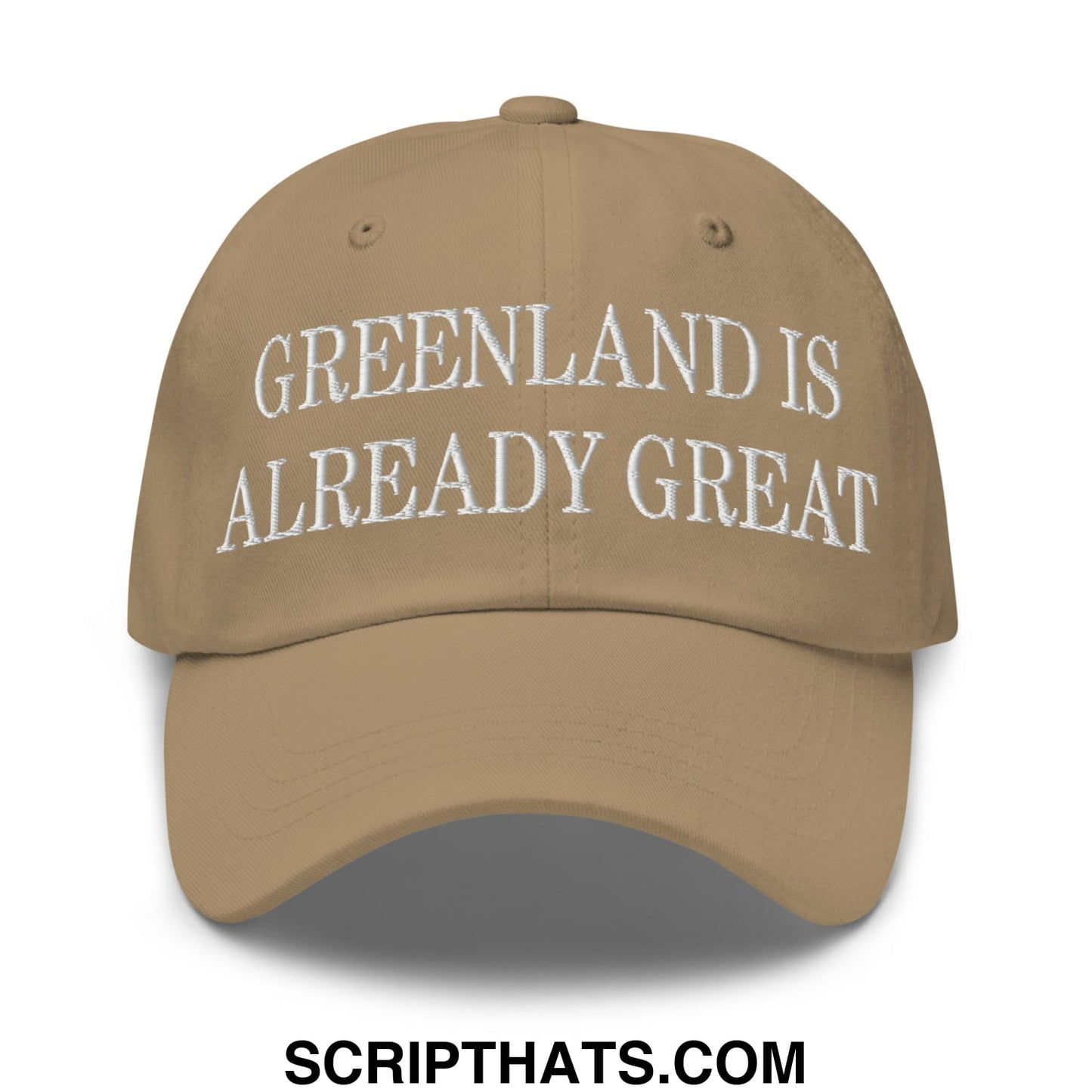 Greenland Is Already Great Embroidered Unstructured Dad Hat Khaki