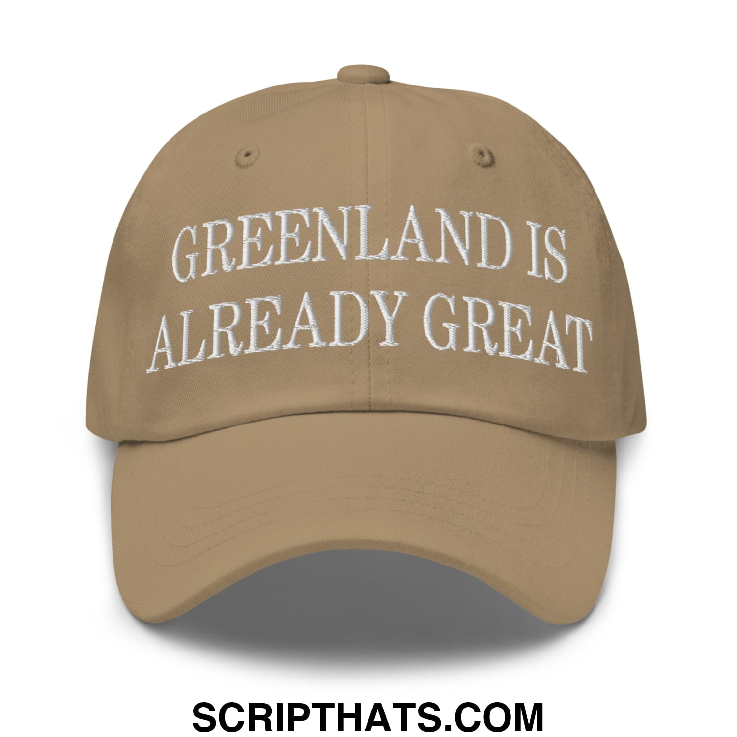 Greenland Is Already Great Embroidered Unstructured Dad Hat Khaki