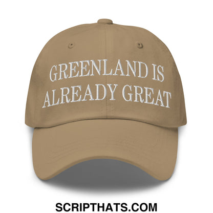 Greenland Is Already Great Embroidered Unstructured Dad Hat Khaki