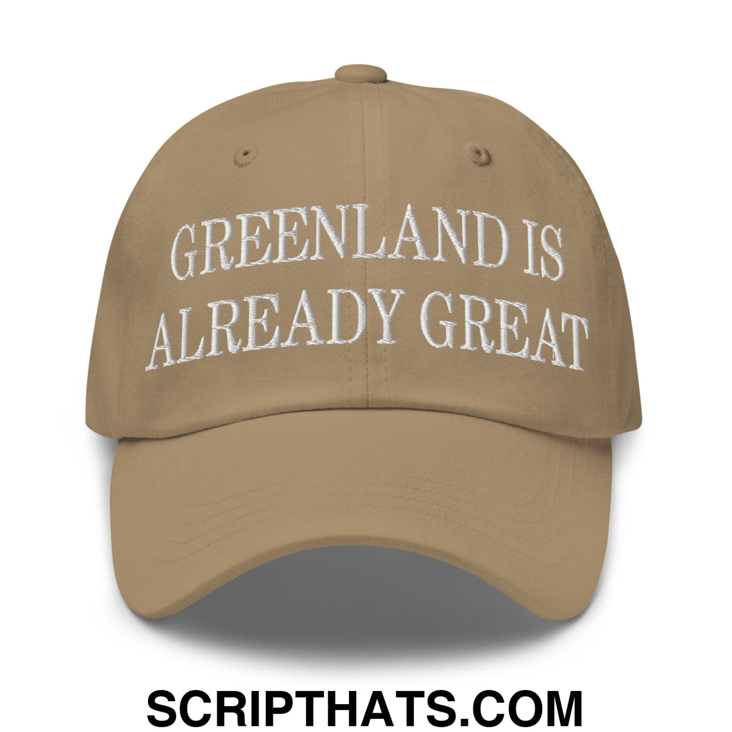Greenland Is Already Great Embroidered Unstructured Dad Hat Khaki