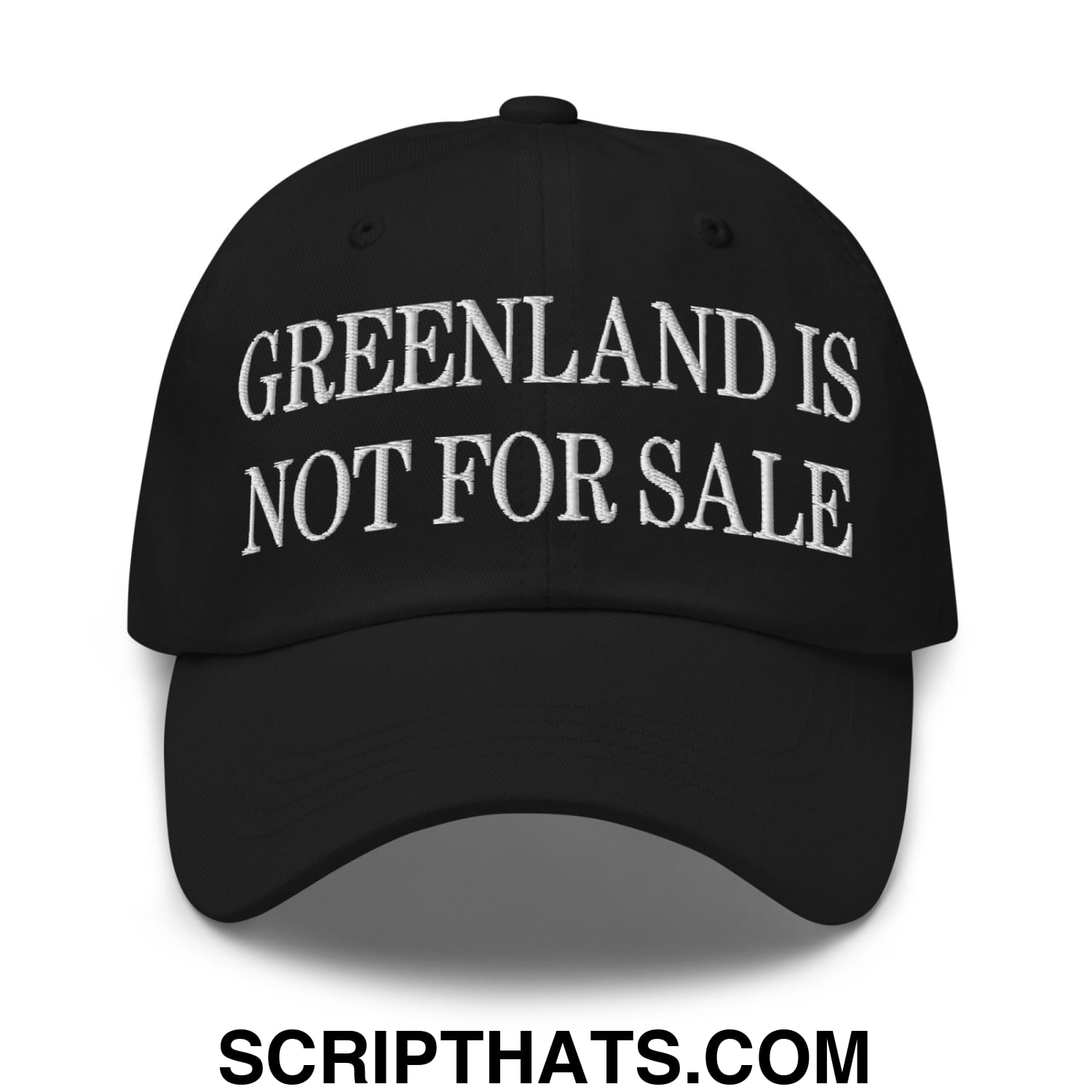 Greenland Is Not For Sale Embroidered Unstructured Dad Hat Black