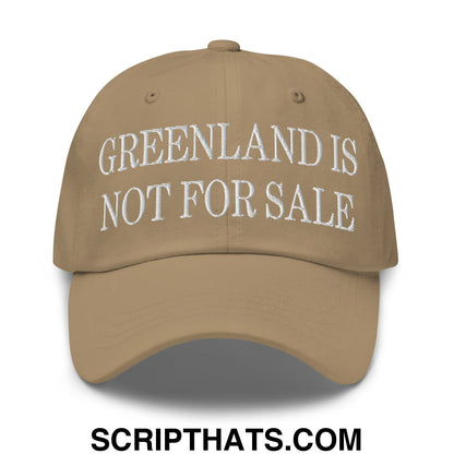 Greenland Is Not For Sale Embroidered Unstructured Dad Hat Khaki