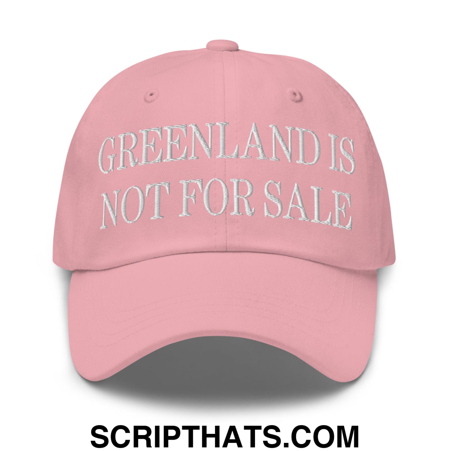 Greenland Is Not For Sale Embroidered Unstructured Dad Hat Pink