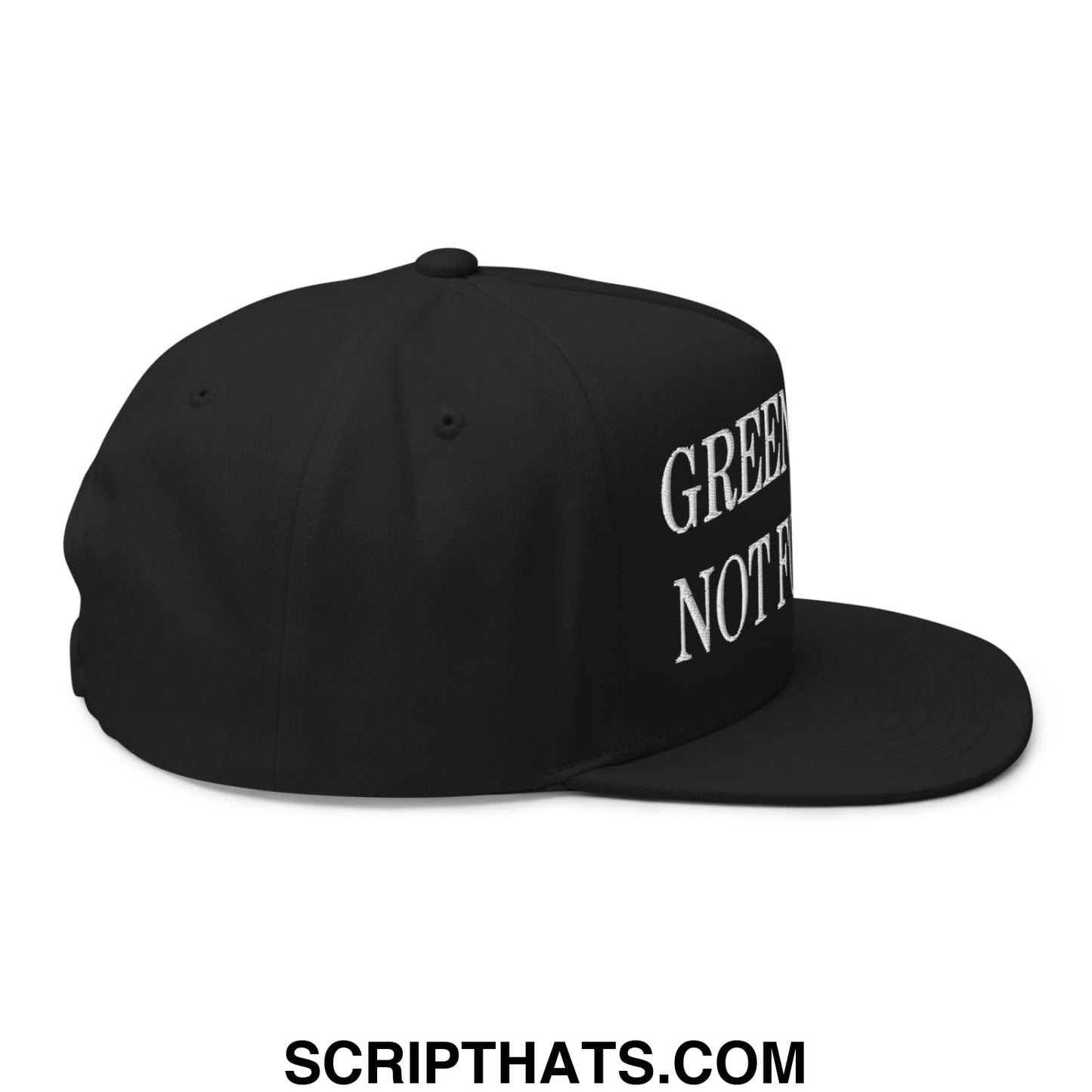 Greenland Is Not For Sale Greenland Flag Embroidered Flat Bill Brim 5 Panel Snapback Hat Black