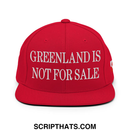 Greenland Is Not For Sale Greenland Flag Embroidered Flat Bill Brim Snapback Hat Red