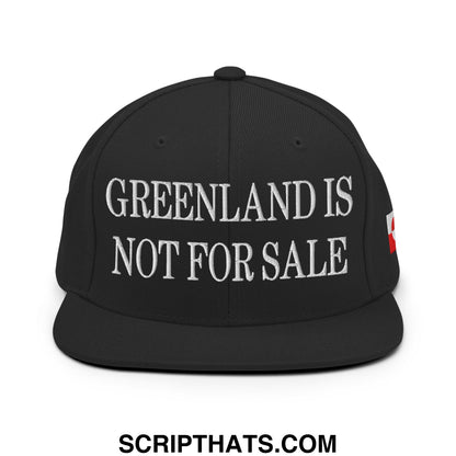 Greenland Is Not For Sale Greenland Flag Embroidered Flat Bill Brim Snapback Hat Black