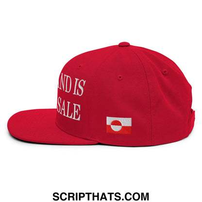 Greenland Is Not For Sale Greenland Flag Embroidered Flat Bill Brim Snapback Hat Red