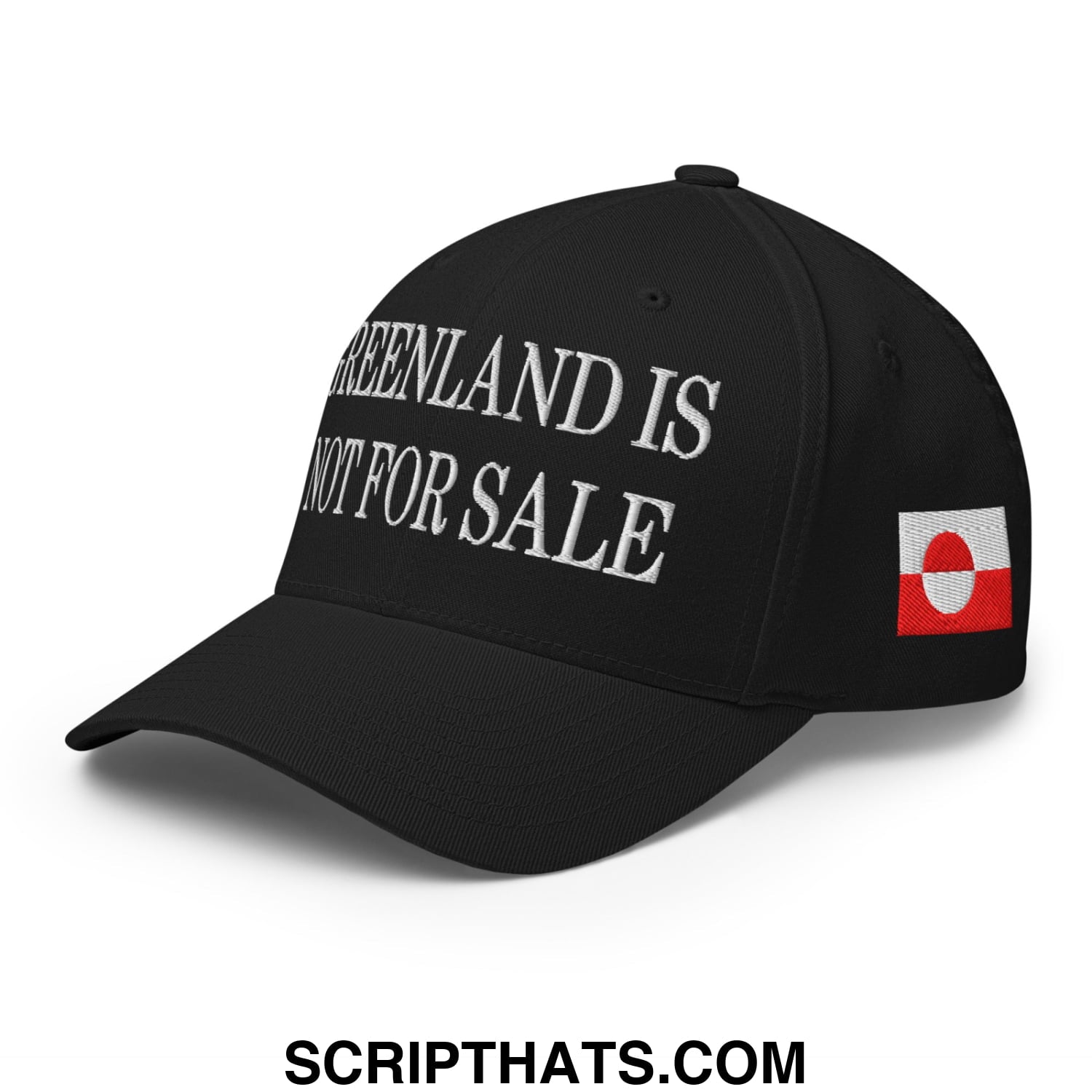 Greenland Is Not For Sale Greenland Flag Embroidered Stretch Fit Baseball Hat Black