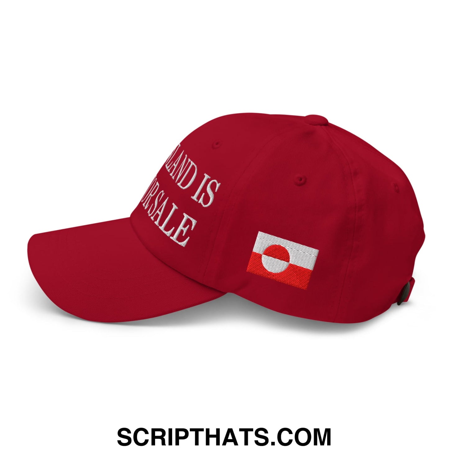 Greenland Is Not For Sale Greenland Flag Embroidered Unstructured Dad Hat Cranberry