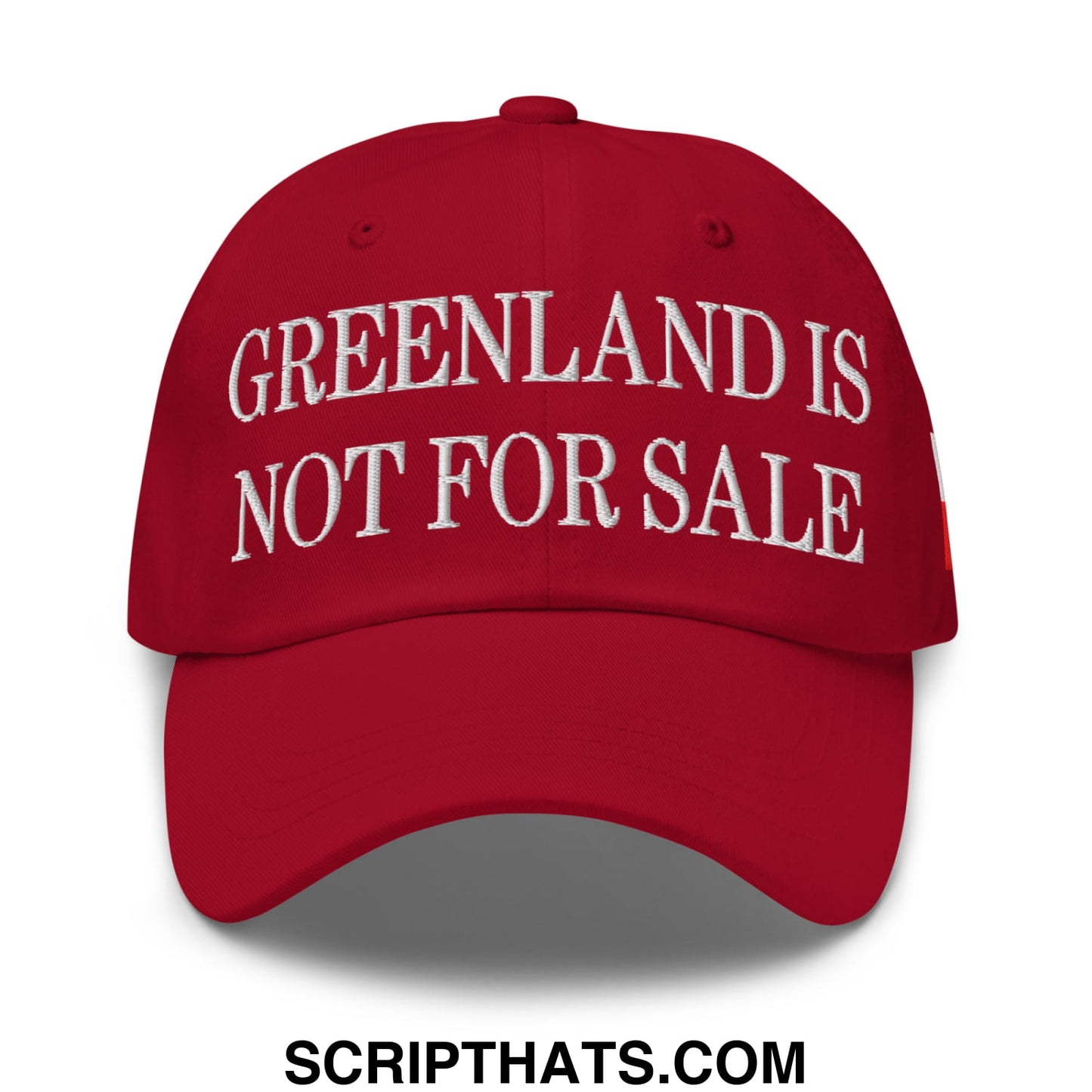 Greenland Is Not For Sale Greenland Flag Embroidered Unstructured Dad Hat Cranberry