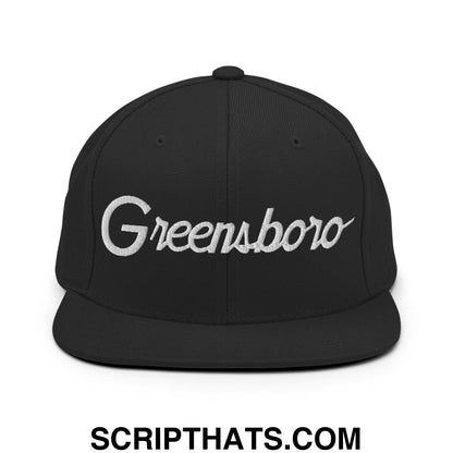 Greensboro Script Snapback Hat Black