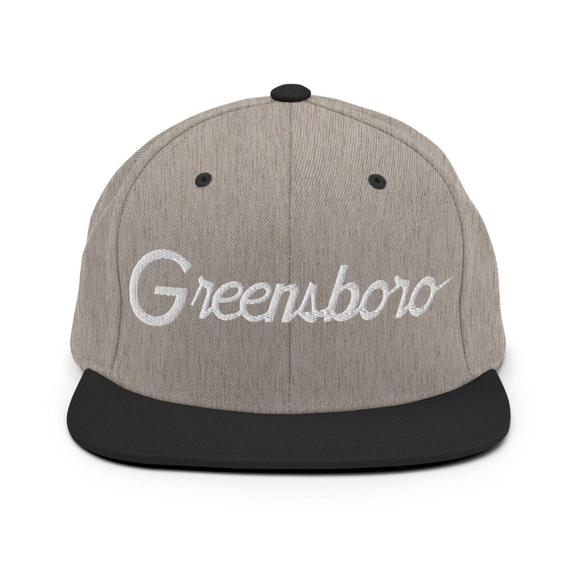 Greensboro Script Snapback Hat Heather/Black