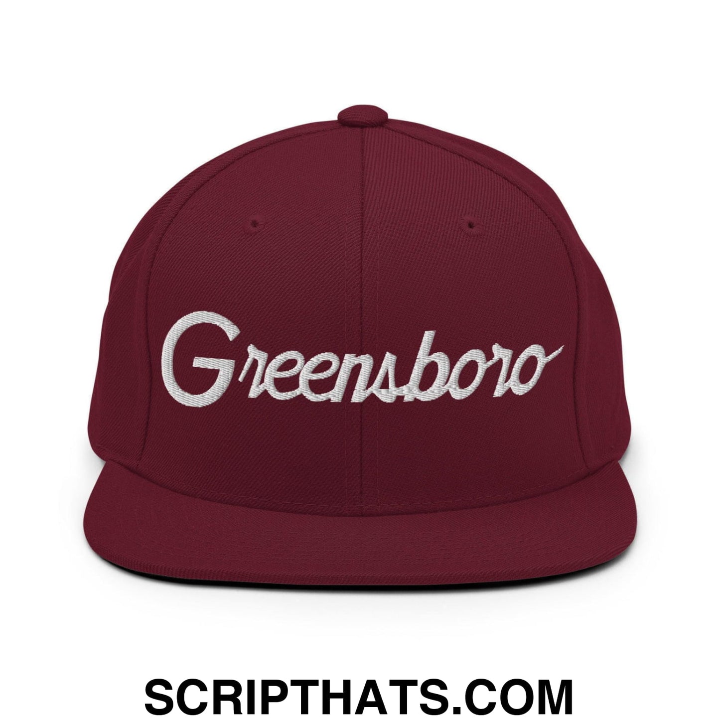 Greensboro Script Snapback Hat Maroon