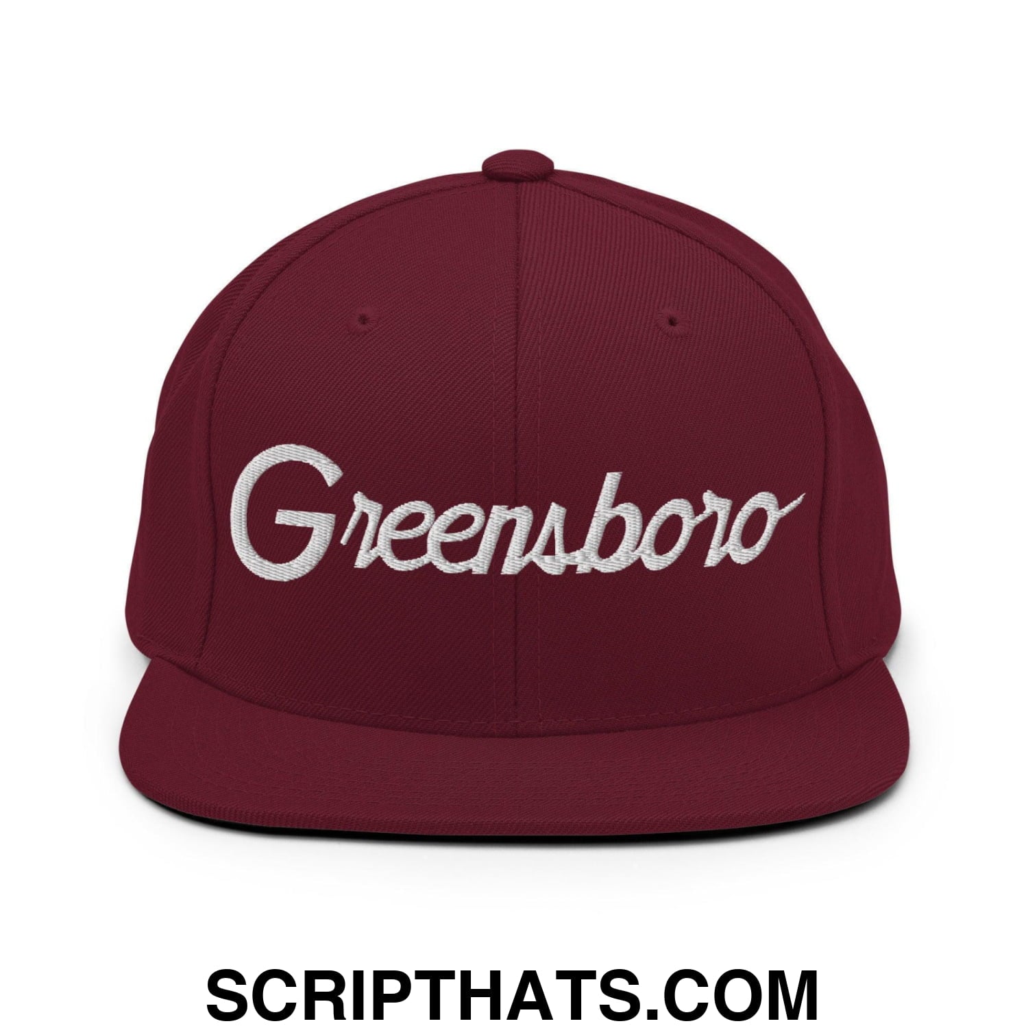 Greensboro Script Snapback Hat Maroon