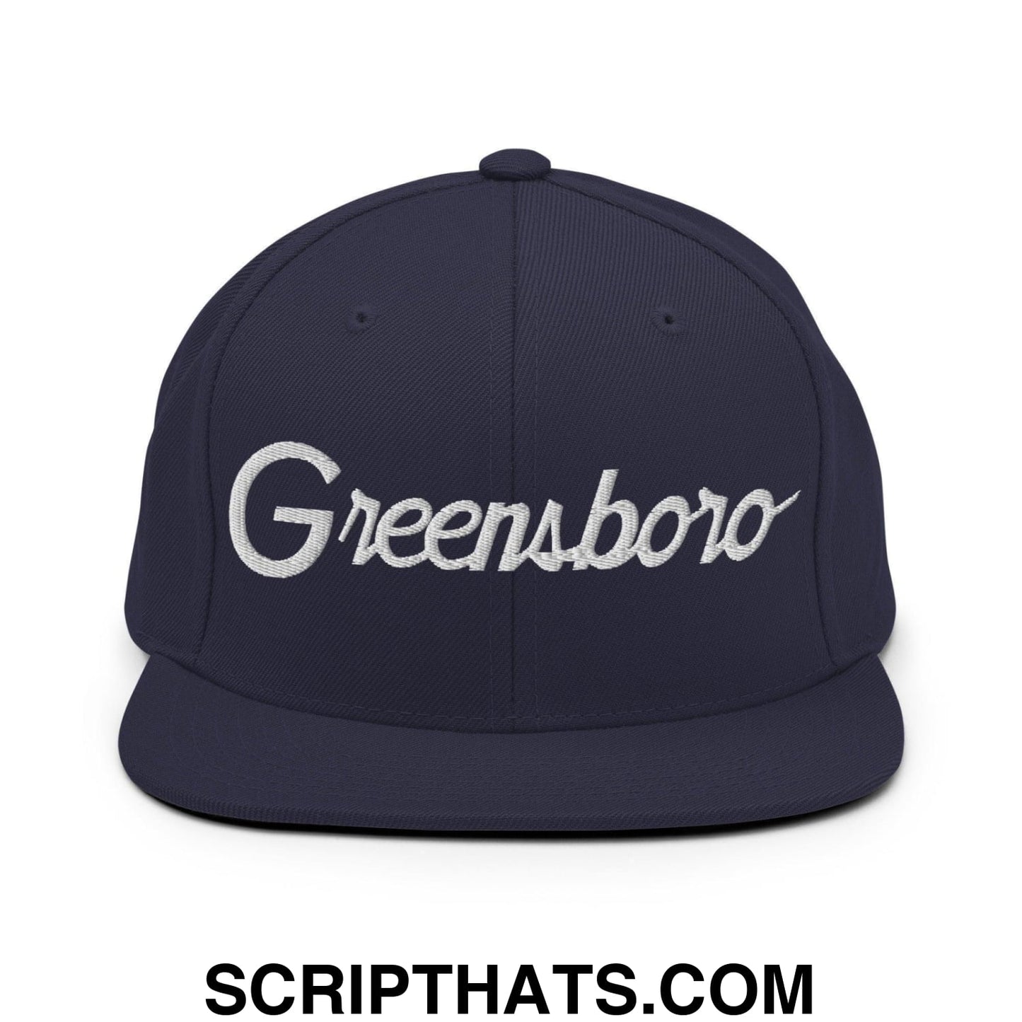Greensboro Script Snapback Hat Navy