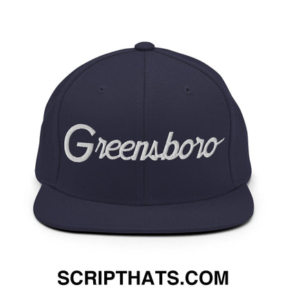 Greensboro Script Snapback Hat Navy