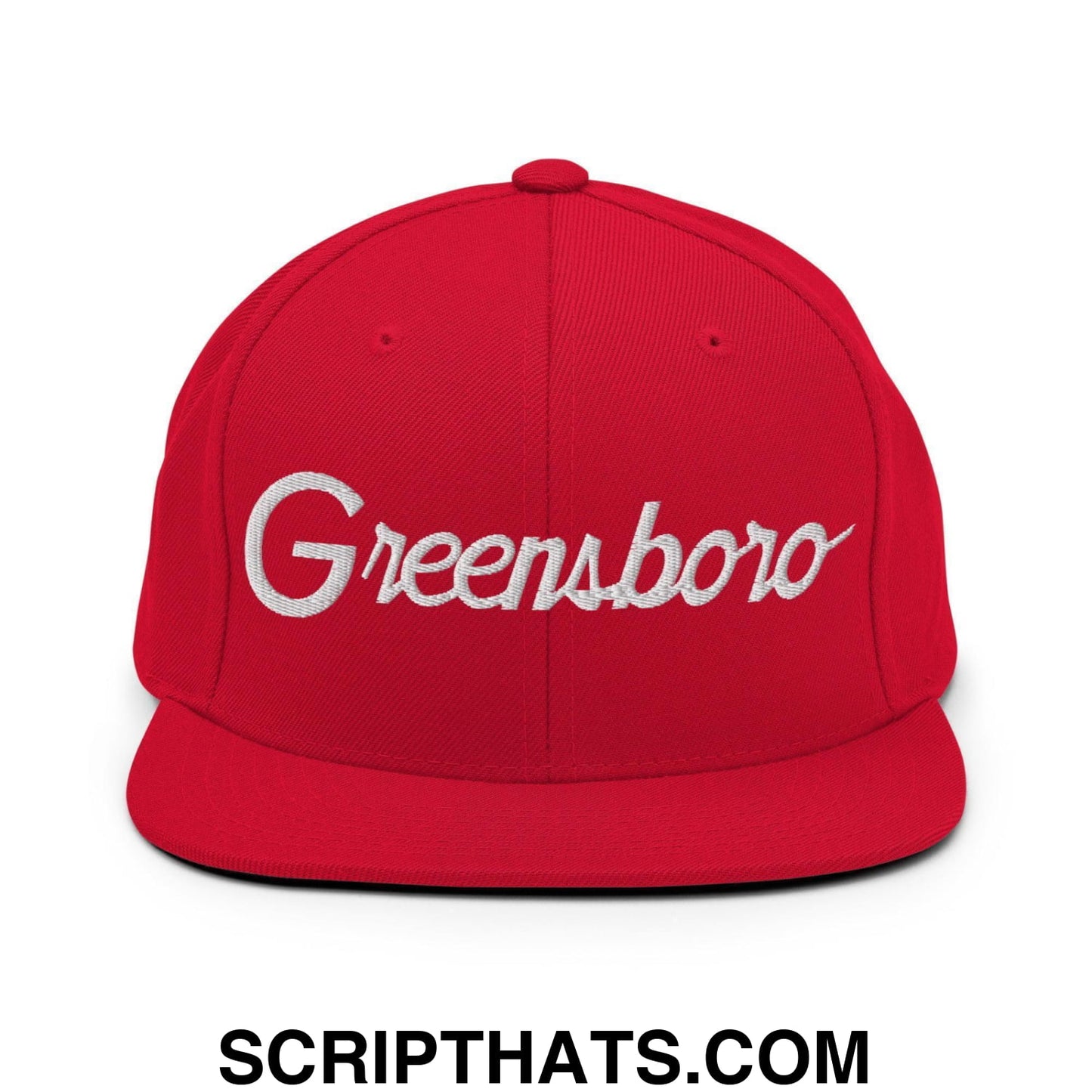 Greensboro Script Snapback Hat Red