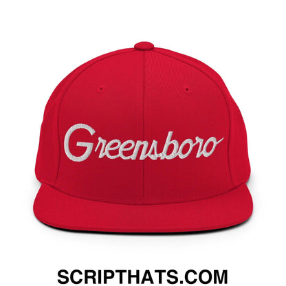 Greensboro Script Snapback Hat Red
