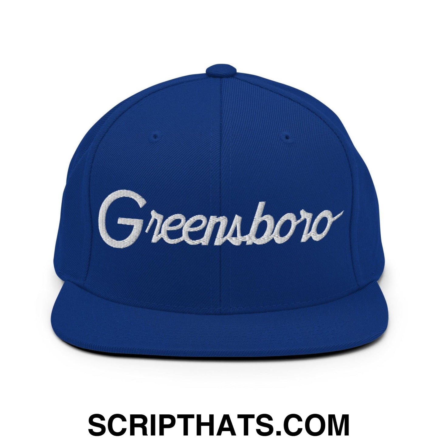Greensboro Script Snapback Hat Royal Blue