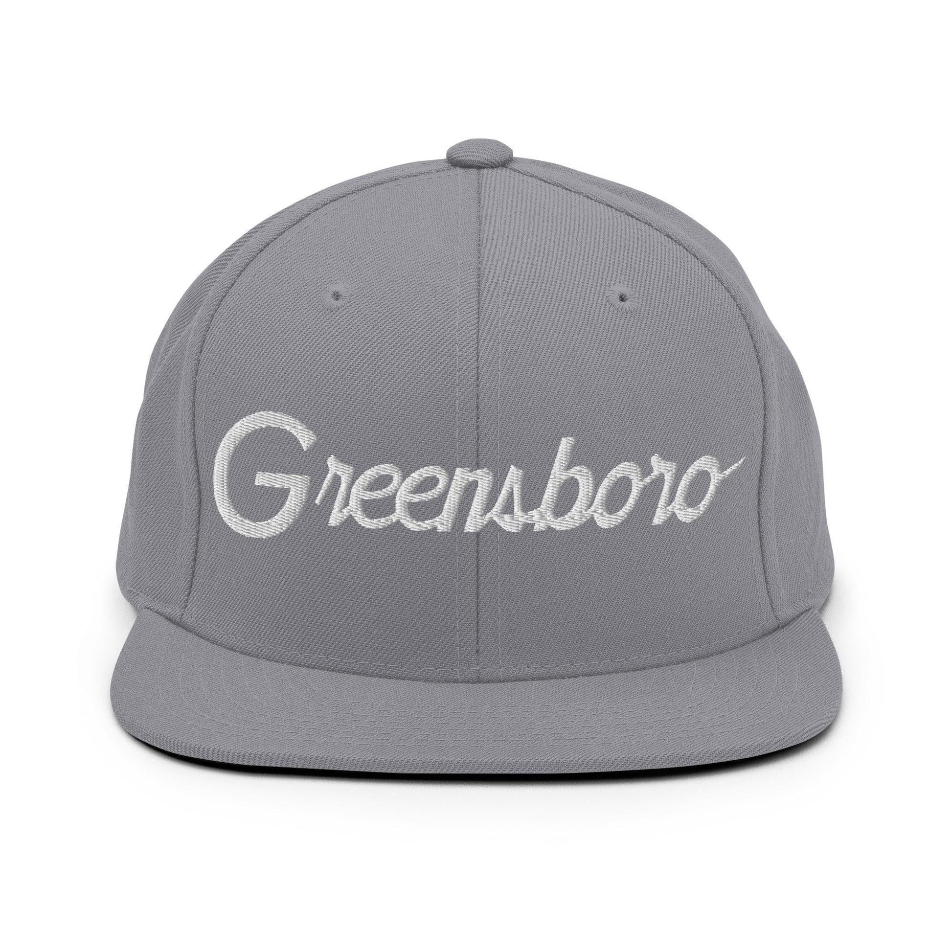 Greensboro Script Snapback Hat Silver