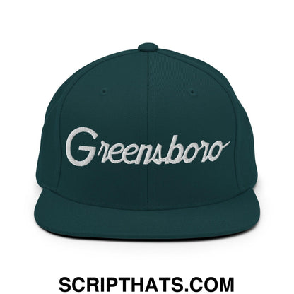 Greensboro Script Snapback Hat Spruce