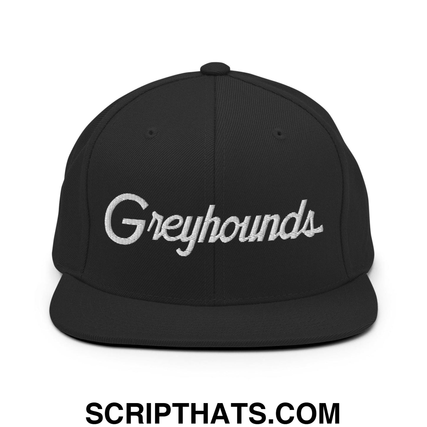 Greyhounds School Mascot Script Snapback Hat Black