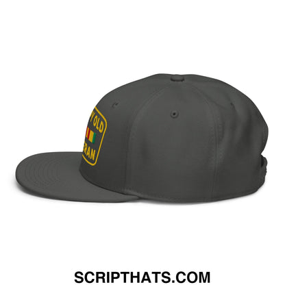 Grumpy Old Veteran Embroidered Flat Brim Bill Snapback Hat Charcoal gray