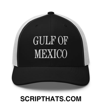 Gulf of Mexico Embroidered Mesh Trucker Hat Black White