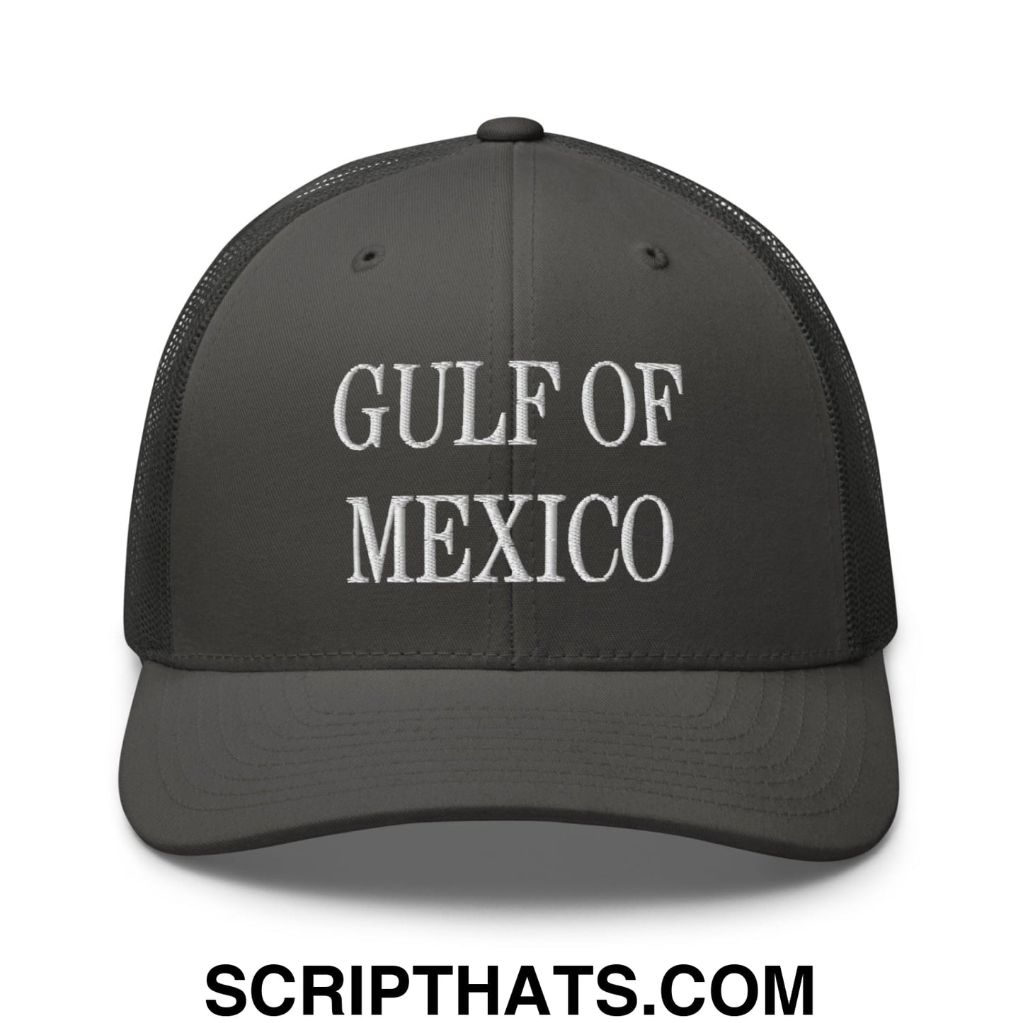 Gulf of Mexico Embroidered Mesh Trucker Hat Charcoal